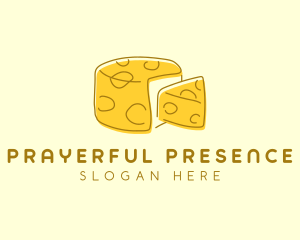 Cheese Wheel Slice logo design