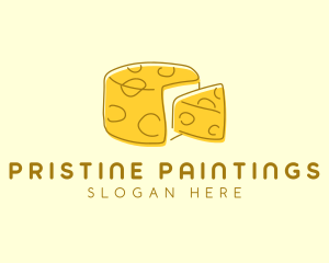 Cheese Wheel Slice logo design