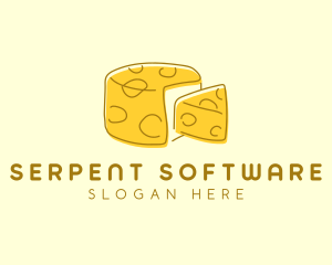 Cheese Wheel Slice logo design