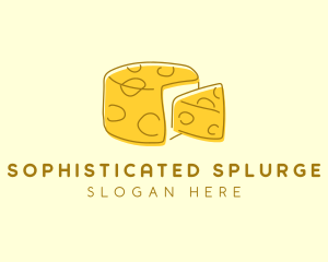 Cheese Wheel Slice logo design