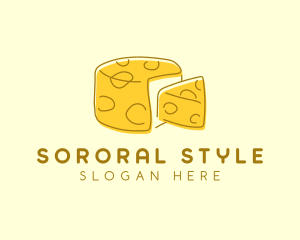 Cheese Wheel Slice logo design