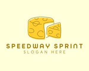 Cheese Wheel Slice logo design