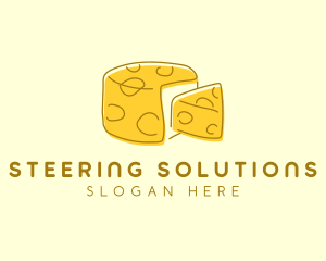 Cheese Wheel Slice logo design