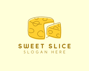 Cheese Wheel Slice logo design