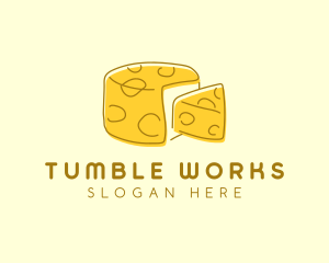 Cheese Wheel Slice logo design