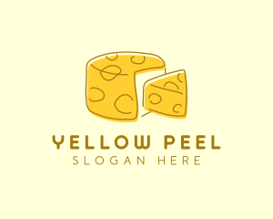 Cheese Wheel Slice logo design