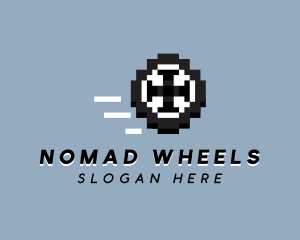 Drive Pixelated Wheel logo design