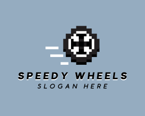 Drive Pixelated Wheel logo design