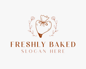 Baking Pastry Bag Flower logo design