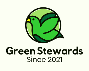 Green Nature Sparrow logo design