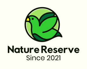 Green Nature Sparrow logo design