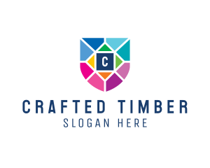 Stained Glass Shield  logo design