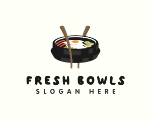 Bibimbap Korean Food logo design