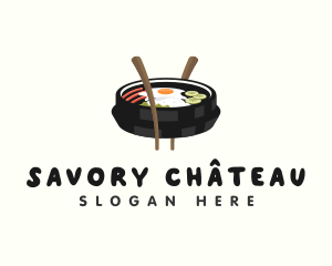 Bibimbap Korean Food logo design