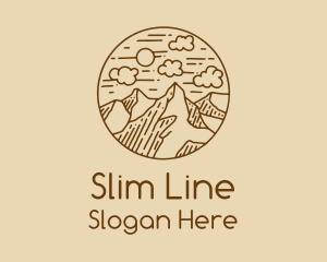 Mountain Range Line Art logo design