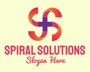 Gradient Spiral Cross logo