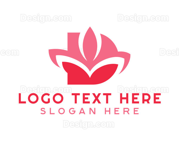 Pink Lotus Letter D Logo