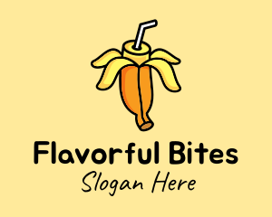Cute Banana Smoothie logo design