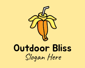 Cute Banana Smoothie logo design