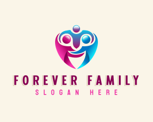 Family Heart Embrace logo design