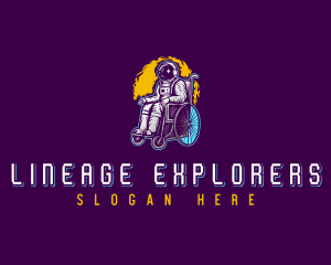 Astronaut Space Wheelchair logo design