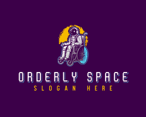 Astronaut Space Wheelchair logo design