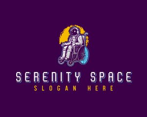 Astronaut Space Wheelchair logo design