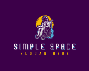 Astronaut Space Wheelchair logo design