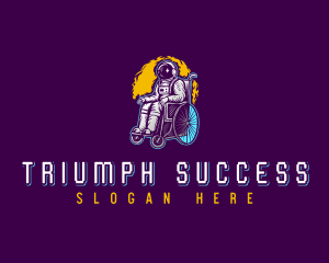 Astronaut Space Wheelchair logo design