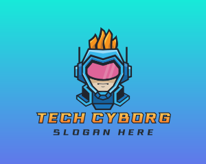 Cyborg Robot Gamer logo design