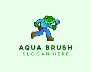 Frog Housekeeping Plunger logo design