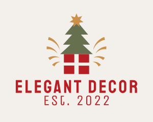 Christmas Tree Present logo design