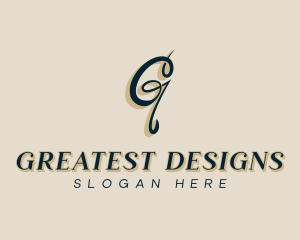 Premium Calligraphy Letter G logo design