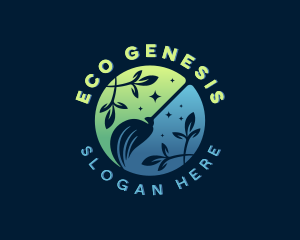 Eco Broom Cleaning  logo design