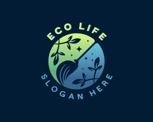 Eco Broom Cleaning  logo design