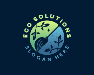 Eco Broom Cleaning  logo design