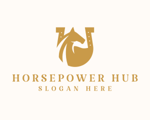 Horse Luxury Horseshoe logo design