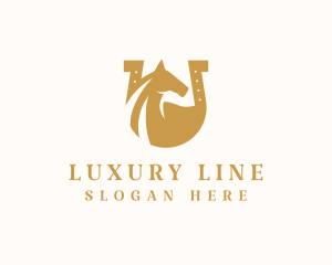 Horse Luxury Horseshoe logo design