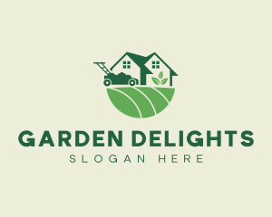 Landscaping Lawn Mower logo design