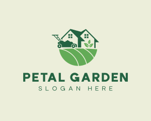 Landscaping Lawn Mower logo design