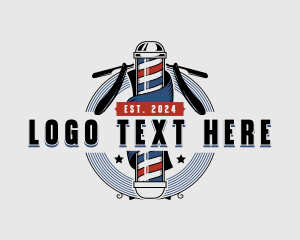 Barbershop Razor Haircut logo