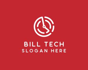 Tech Timer Clock logo design