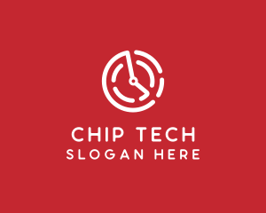 Tech Timer Clock logo design