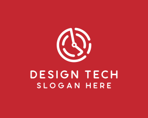 Tech Timer Clock logo design