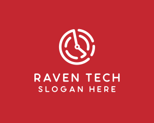 Tech Timer Clock logo design