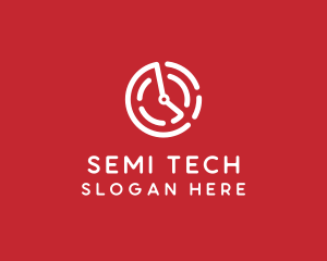 Tech Timer Clock logo design