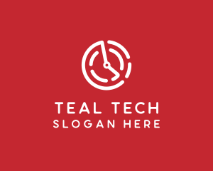 Tech Timer Clock logo design