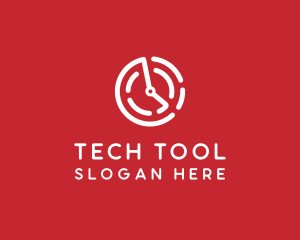 Tech Timer Clock logo design