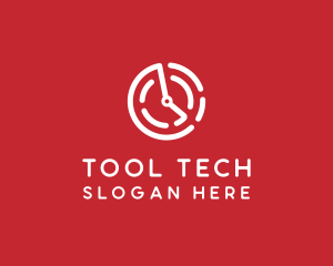 Tech Timer Clock logo design