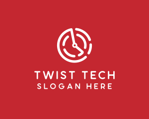 Tech Timer Clock logo design